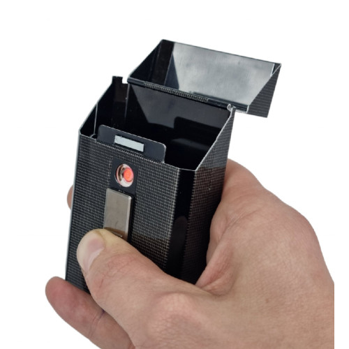 Портсигар с USB зажигалкой металлический