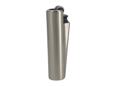 Зажигалка Clipper Mini Metal Case Grey в металлическом чехле 