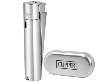 Зажигалка Clipper Jet металл турбо (металлик-глянц)