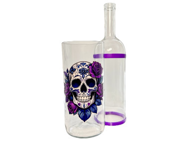 Водний бонг для куріння з скла «Skull Rose Violet»