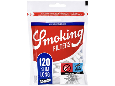 Фильтра для самокруток SMOKING SLIM LONG 6х22 мм (120 шт)