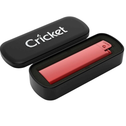 Зажигалка Cricket Deluxe металл турбо RED Глянец