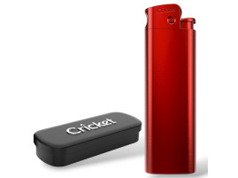 Запальничка Cricket Deluxe метал турбо RED Глянец