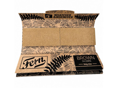 Бумага для самокруток FERN KS BROWN UNBLEACHED WOOD PAPER + TIPS