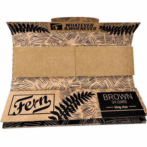 Бумага для самокруток FERN KS BROWN UNBLEACHED WOOD PAPER + TIPS