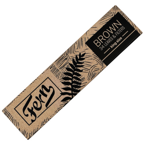 Бумага для самокруток FERN KS BROWN UNBLEACHED WOOD PAPER + TIPS
