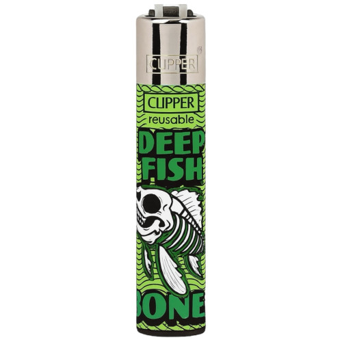 Зажигалка Clipper Skeleton Fish Series Green