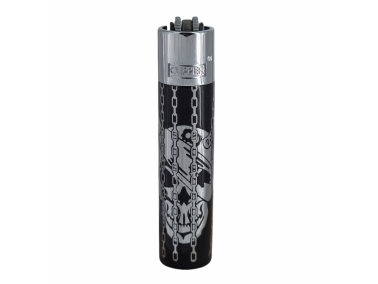 Зажигалка Clipper металл Rose Skull Silver