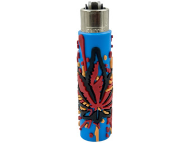 Зажигалка Clipper в силиконовом чехле Rasta Leaf Silicone Cover #1