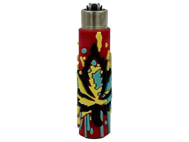 Зажигалка Clipper в силиконовом чехле Rasta Leaf Silicone Cover #3