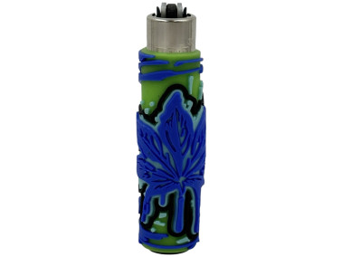 Зажигалка Clipper в силиконовом чехле Rasta Leaf Silicone Cover #5