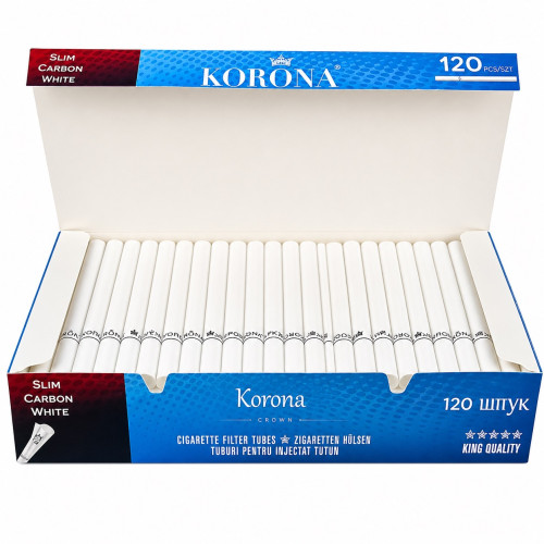 Гильзы для сигарет Korona Slim White Carbon 120 шт
