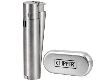 Зажигалка Clipper Jet металл турбо (металлик-мат)