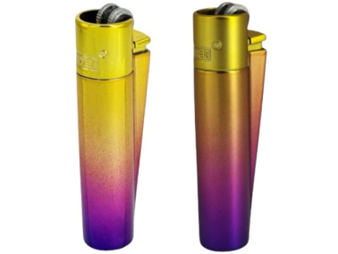 Зажигалка Clipper металл Golden Purple