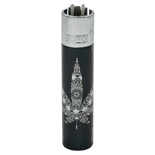 Запальничка Clipper колір Rasta Lux чорно-срібляста