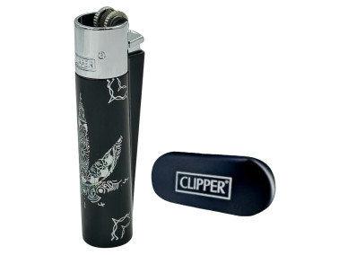 Зажигалка Clipper цвет Rasta Lux черно-серебристая