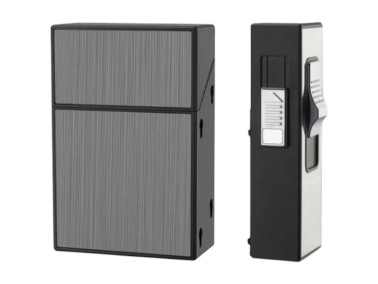 Портсигар для сигарет із USB запальничкою + п'єзо на 20 сиг