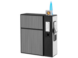 Портсигар для сигарет із USB запальничкою + п'єзо на 20 сиг