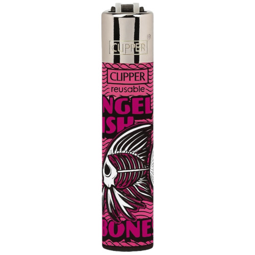 Зажигалка Clipper Skeleton Fish Series Pink