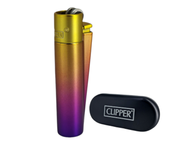 Зажигалка Clipper металл Golden Purple (мат)