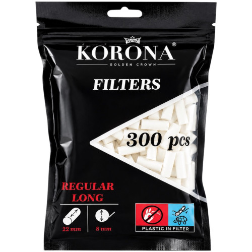 Фильтра для самокруток KORONA REGULAR LONG 8х22 мм (300 шт)