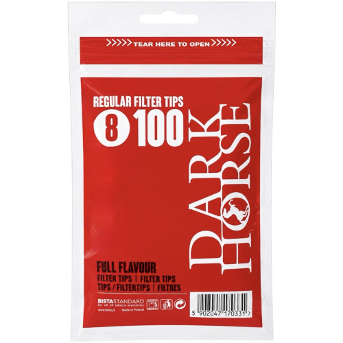 Фильтра для самокруток Dark Horse Rerular 8х15 мм (100 шт)