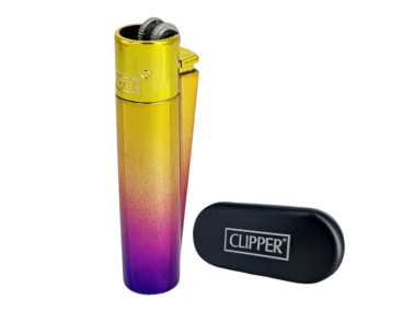 Зажигалка Clipper металл Golden Purple (глянец)