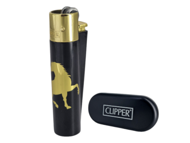 Зажигалка Clipper металл Unicorn Gold