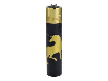 Зажигалка Clipper металл Unicorn Gold