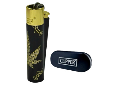 Зажигалка Clipper цвет Rasta Lux Gold черно-золотой