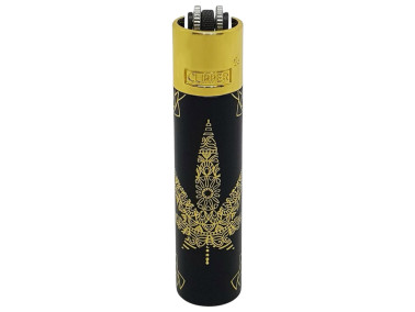 Зажигалка Clipper цвет Rasta Lux Gold черно-золотой