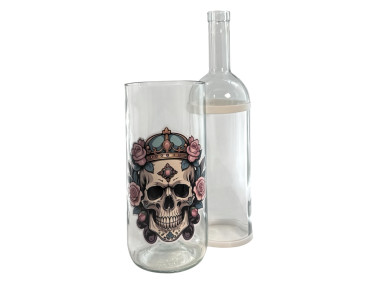 Водный бонг для курения из стекла «Skull Rose»