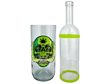 Водний бонг для куріння «Weed Skull Green»