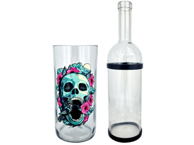 Водний бонг для куріння з скла «Weed Skull Rose»