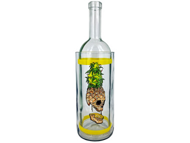 Водный бонг из стекла «Weed Skull Yellow»