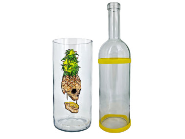 Водний бонг з скла «Weed Skull Yellow»