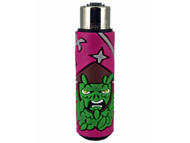 Зажигалка Clipper "Coolest covers" в розовом силиконовом чехле