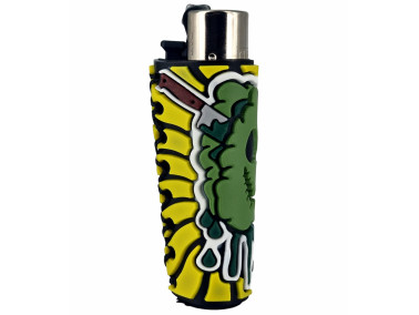 Зажигалка Clipper "Coolest covers" в зеленом силиконовом чехле