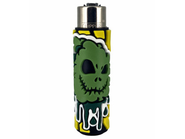 Зажигалка Clipper "Coolest covers" в зеленом силиконовом чехле