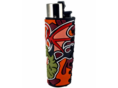 Зажигалка Clipper "Coolest covers" в красном силиконовом чехле 