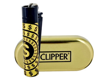 Зажигалка Clipper Dollar Gold Black