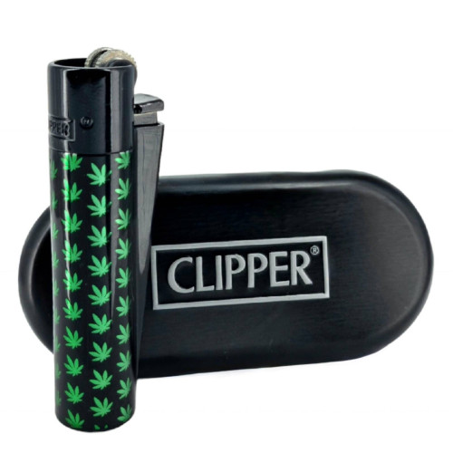 Зажигалка Clipper Rasta Leaves Black