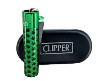 Зажигалка Clipper Rasta Leaves Green