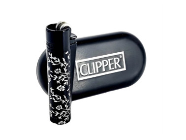 Зажигалка Clipper металл Mini Flower Black