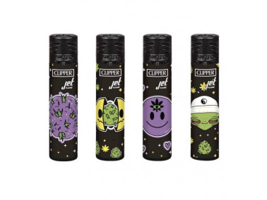 Зажигалка турбо Clipper Jet GALACTIC WEED