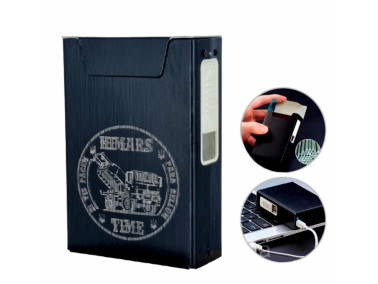 Портсигар с USB зажигалкой металлический  (HIMARS)