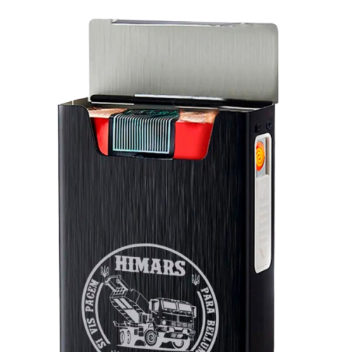 Портсигар с USB зажигалкой металлический  (HIMARS)