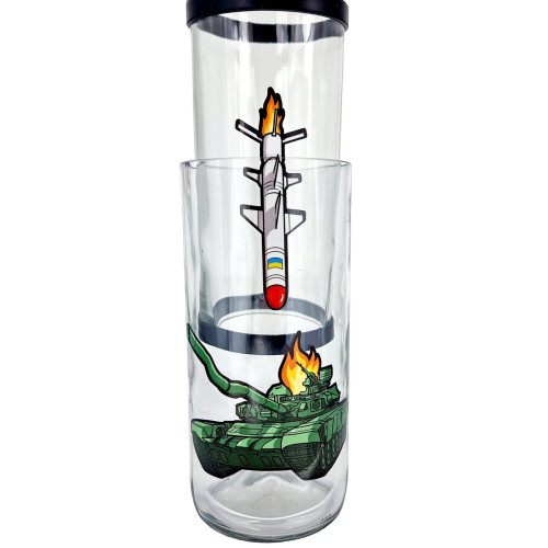 Стеклянный водный бонг для курения «Rocket»