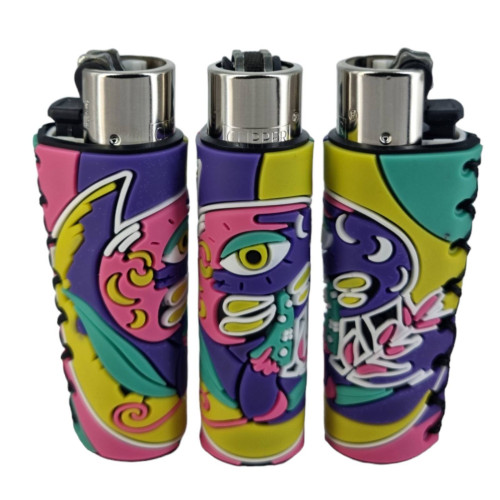 Зажигалка Clipper Сlassic "Coolest covers" в силиконовом чехле